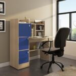 Spacewood Study Table | 3 Year Warranty | Coral|Study Desk with Book Shelf, Office Table, Study Table for Adults, Table with 4 Shelves and 3 Shutter Storage | Engineered Wood | Drift Wood WP
