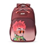 Gear Tango Backpack 17″/29L Medium Water Resistant School Bag/Casual Backpack/Daypack/Kids Bag for Boys/Girls (Maroon-Orange)