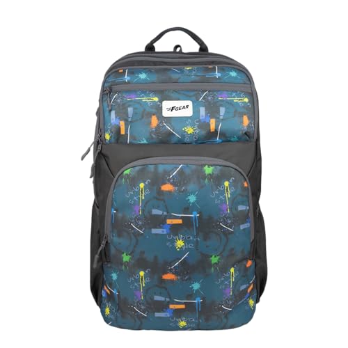 F Gear Akira Grey 26L Backpack, 3 Spacious Compartments, 3 Pockets and 1 Hidden Pocket|Anti theft Backpack|Airflow Padded Back Panel|Lightweight & Durable|Ideal for Office, Daily Use & Travel