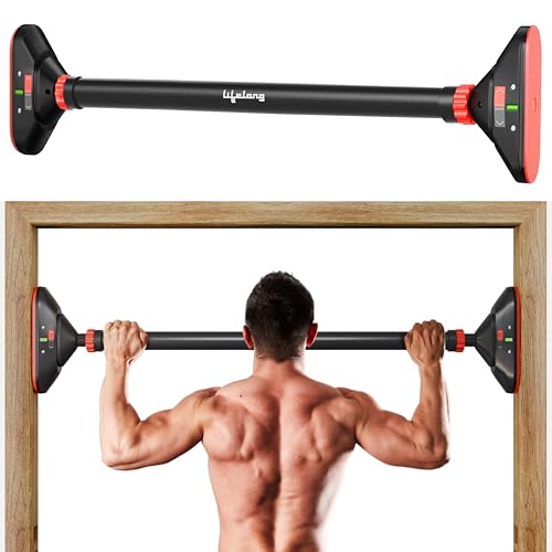 Lifelong Adjustable Pull-Up Bar for Home Gym | No Screws Hanging Bar, Adjustable Length (74-97cm), Doorway Chin-Up Bar, Gym Equipment for Men Workout, Strength Training. Weight Capacity (200kg)