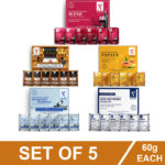NutriGlow NATURAL’S Facial Kit Pack-5|Wine|Papaya|Gold Kesar|Skin Whitening & Diamond|(5 x 60 g)