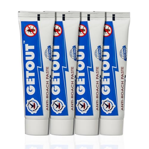 GETOUT Anti Roach Paste Cockroach Killer Gel 180g | Long-Lasting & Highly Effective Formula for Kitchen, Home & Commercial Use | Easy Application, No Smell & Non-Messy Cockroach Control Solution for Home (Pack of 4)