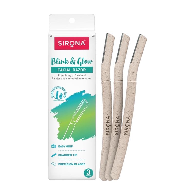 SIRONA Reusable Face Razor | Painless Facial Hair Removal | Face, Eyebrow & Upper Lip, Women(Pack of 3)