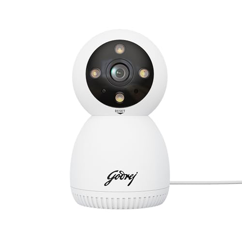 Godrej 3MP Smart Wi-Fi CCTV Camera | EVE Pro 3 | New Launch | Night Vision | 360° View | AI Human Tracking | Motion Detection | Indoor Camera | 2-Way Talk | Up to 256GB SD Card Support | Alexa Support