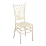 Nilkamal Glam Plastic Chair | Set of 2 | Royal Look with Balanced Posture Support | for Living Room, Dining Room, Garden, Cafes, Balconies, Weddings & Events | Steel Pearl White