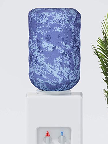 Cortina Marble Print Dispenser Cover|Water Can Protectors|Elastic Closure | Polyester Material | Digitally Printed | Heat Resistant | Water-Proof | 45cm x 42cm x 43cm | 20 Liters | Blue 2