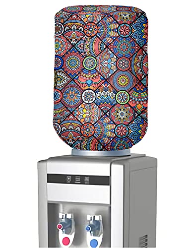 Cortina Damask Print Water Dispenser Bottle Can Cover | Can Protector | Elastic Closure | Polyester Material | Environmental Friendly | Digital Print | 45cm x 42cm x 43cm | 20 Liters | Grey 2