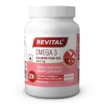 Revital Omega 3 Salmon Fish Oil 1000mg Capsules with EPA 180mg & DHA 120mg | Triglyceride Form | Supports Heart, Joint & Brain Health | Vitamin E Enriched | No Fishy Burps | 60 Capsules | Heavy Metal Tested