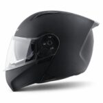 Vega VM-02 Spike Flip-Up Motorcycle Helmet with ISI Certification | High-Impact ABS Shell, Dual Visor, UV & Scratch Resistant: Dull Black , L