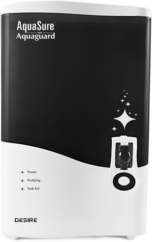 Eureka Forbes Aquasure from Aquaguard Desire 7 L RO + Minerals Water Purifier Suitable for all – Borewell, Tanker, Municipality Water(White, Black)