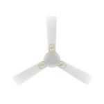Crompton PREMION AURA2 DESIGNER 3D LOTUS DESIGN ANTIDUST1200 mm (48 inch) Ceiling Fan (Pearl White Gold) Star rated energy efficient fans