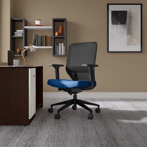 Interio by Godrej Greta Mid Back Black Body Fabric Ergonomic Chair (Royal Blue)