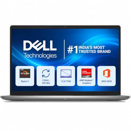 Dell 15 (Previously Inspiron), AMD Ryzen 5-7530U, 16GB RAM, 512GB SSD, FHD IPS, 15.6″/39.62cm, Win 11, MSO 2024, Platinum Silver, 1.67kg,Standard Keyboard, 12 Month McAfee, Thin & Light, Laptop