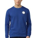 Van Heusen Men’s Polycotton Regular Round Neck Hoodie, Blue L
