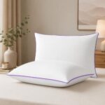 Amazon Basics Microfiber Bed Pillow | 68 x 43 cm | Pack of 2 | Long-Lasting Fluffiness | Breathable & Soft (White)