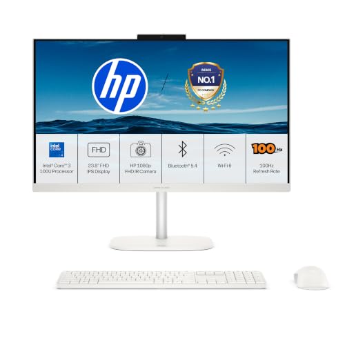 HP OmniStudio All-in-One, Intel Core 3 (i3 14th gen), (8GB DDR5, 512GB SSD) FHD, IPS, Anti-Glare, 23.8”(60.5cm), Win 11, Office 24, Cotton White, 4.98kg, Dual 3 W Speakers, FHD IR Camera, 24-cu0561in