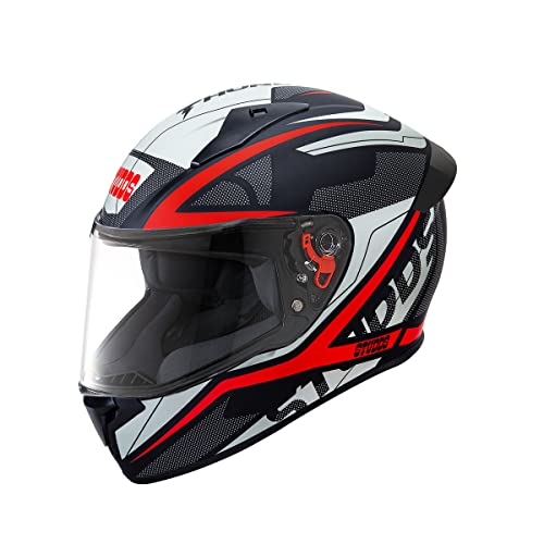 Studds Thunder Full Face Helmet D4 with Clear Visor (Matt Black N2, L)