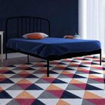 APRODZ Letitia Queen Size Metal Bed (Metal – Black Powdercoated)