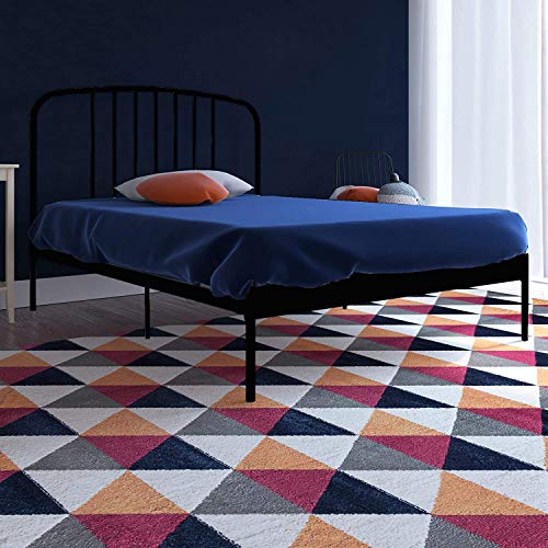 APRODZ Letitia Queen Size Metal Bed (Metal – Black Powdercoated)