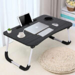 MITHILA Foldable Multipurpose Wood Portable Laptop Table(Finish Color – BLACK, Pre Assembled)