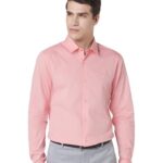 United Colors of Benetton Men’s Solid Slim Shirt (5NS04U008I_Peach 3XL)