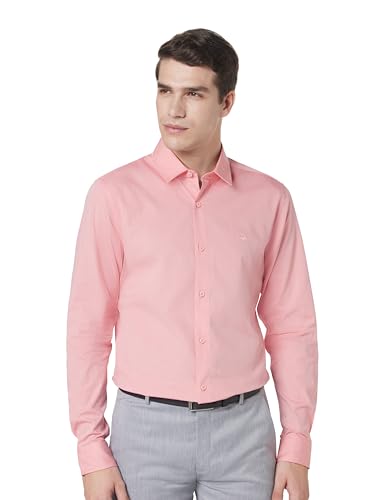 United Colors of Benetton Men’s Solid Slim Shirt (5NS04U008I_Peach 3XL)