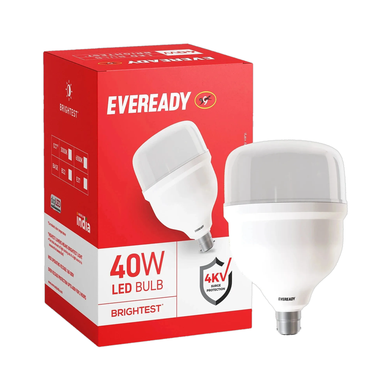 EVEREADY 40 W Flickering, Eye Safety Compliance Standard B22 LED Bulb(White)