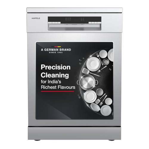 Hafele Aqua Chrome Dishwasher |13 Place Settings |Upto 70 Utensils |Designed for Indian Kitchens |Free-Standing |Hygienic & High-Performance Cleaning |Premium Stainless Steel Finish |5-Year Warranty