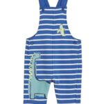 Marks & Spencer Cotton Rich Dinosaur Dungarees T784543BBLUE(0-3M)