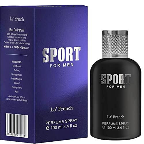 LA’ French Sports Perfume for Men 100Ml | Premium Long Lasting Mens Perfume Scent | Date Night Fragrance Body Spray for Men | Gift for Husband Boyfriend