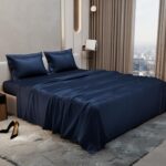 Stoa Paris Double Bedsheet with 2 Pillow Covers, 300 TC UltraSatin Premium Bedding Set, Aesthetic Home Decor, Gift for Couples, Wedding, Anniversary, Date Night – Mystique Blue