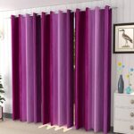 Galaxy Home Decor Premium Print Polyester Plain Curtains for Window 5 Feet, Pack of 3, Purple (Purple, 5 Feet (3Pc))