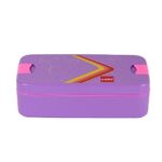 CELLO Food Mate Snap Lock Plastic Lunch Box, 713ml, Violet | 2 Compartment with 2 Side Lock for School Kids and Adults | Leak-Proof Snacks Tiffin Box for School Kids, Office, Picnic & Travelling
