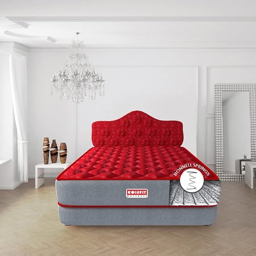 Coir FIT Euphoria Normal Top 6′ Inch Queen Size Bonell Spring Mattress (80X70X6, RED)