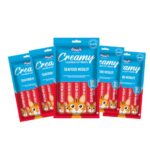 Drools Creamy Lickable Cat Treats (75g x 5 Pouches) Total 375g | Seafood Medley | Easy to Hand Feed | Enriched with Vitamins & Protein