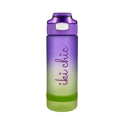 Ant Esports Hydra GB750 750ml Sports Water Bottle with Time Marker & Straw,Dishwasher Safe/Leak-proof Drink Bottle/BPA Free/Non-Toxic Tritan Material/1 Click Open for Running Gym (Blue Gradient)