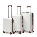 VLITE Columbia Set of 3 (S+M+L) Lightweight Polypropylene Suitcase | Anti-Theft Double Zipper | Built-in Number Lock | Spacious & Durable Luggage | 3-Year Warranty