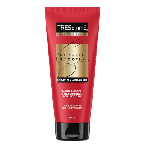 TRESemmé Keratin Smooth Anti Frizz Conditioner 335ml | 72H Frizz Control with Keratin Protein & Argan Oil | Paraben Free Hair Conditioner for Dry Frizzy Hair
