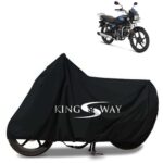 KINGSWAY® 100% Waterproof Bike Body Cover Compatible with Hero Splendor Plus Xtec, for All Two Wheeler Bike Scooter Scooty with Carry Bag – Rubber Coated Inside for UV and Scratch Protection – Black