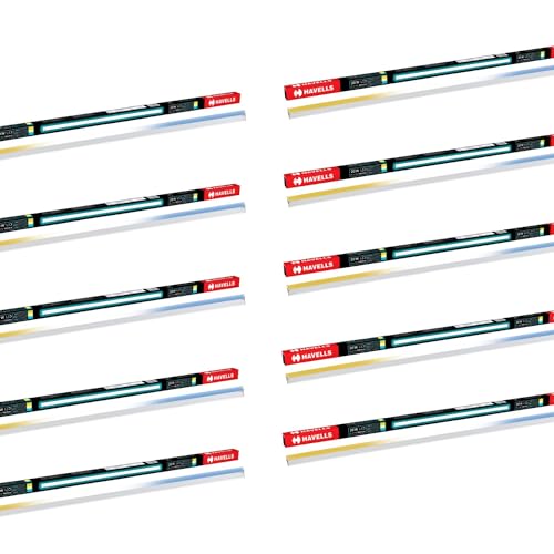 Havells 20W 3 in 1 LED Batten Tubelight|Energy Efficient|Three Color Temperatures(Warm White,Neutral White,Cool White)|Upto 4KV Surge Protection|Made in India | (Triyca)|Pack of 10
