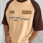 Leotude Printed Men Round Neck Beige T-Shirt