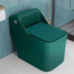 Plantex Ceramic Western Commode/One Piece Western Toilet/Rimless Siphonic Tornado Commode With Soft Close Toilet Seat Cover – S Trap Outlet (Matt Green)