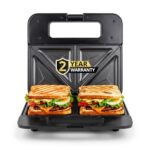 iBELL SM410N 800W Sandwich Maker Electric with 2-Year Warranty Non-Stick Grill & Toast Plates Handle Lock System Fast Heating Toaster Compact Design (Black)
