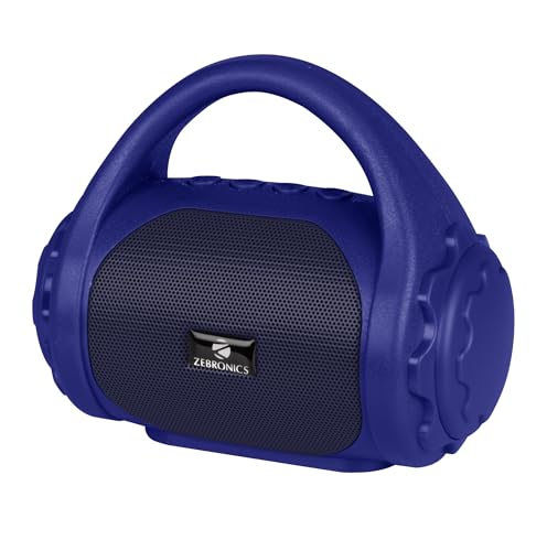 Zebronics ZEB-COUNTY 3W Wireless Bluetooth Portable Speaker With Supporting Carry Handle, USB, SD Card, AUX, FM & Call Function (Blue)