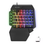 Ant Esports MK1001 V2 One Hand Wired Gaming Keyboard, 40 Keys, Multicolor LED Backlit, Rubber Dome Keys, 1.5m USB Cable, Compact Gaming Keypad for Windows PC & Laptop, Black