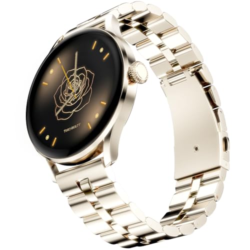 Fire-Boltt Glitz Women Smart Watch with 1.19” AMOLED Display, Bluetooth Calling, Rotating Crown, Always On Display, 1000 Nits Brightness, IP68 Waterproof Champagne