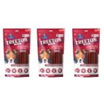 Dr. Pets Pack of 3 (85g Each) Treetos Chicken Stix Dog Treats | Chicken Pomegranate Flavour | Soft Chew Sticks for Puppies & Adult Dogs | Training Reward Snacks | Easy to Chew | Pouch Pack