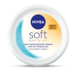 NIVEA Soft Daily SPF 15 Moisturizer | 88% UV Protection | Face & Body Cream for Healthy Glow in 5 Days | No White Cast | Vitamin E & Shea Butter | Lightweight, Quick Absorbing | 72H Hydration | 100ml