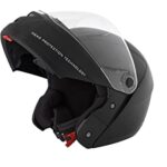Studds Ninja ELITE Flip Up Full Face Helmet with Plain Center Strip (Black, L)