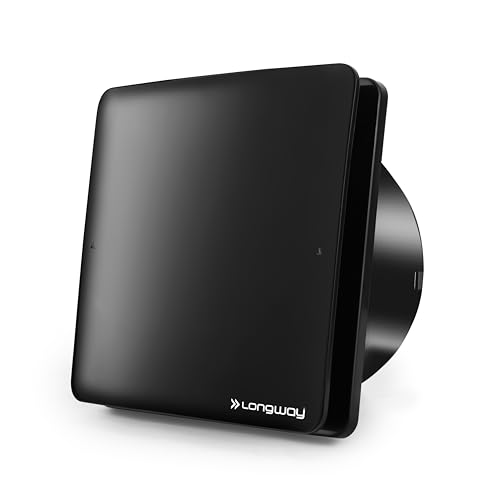 LONGWAY FreshX 6 Inch 150 mm Energy Efficient Exhaust Fan | High Speed Powerful Motor | Noiseless Operation & Easy to Clean | Suitable for Bathroom, Kitchen, Office | 2 Years Warranty (Black)